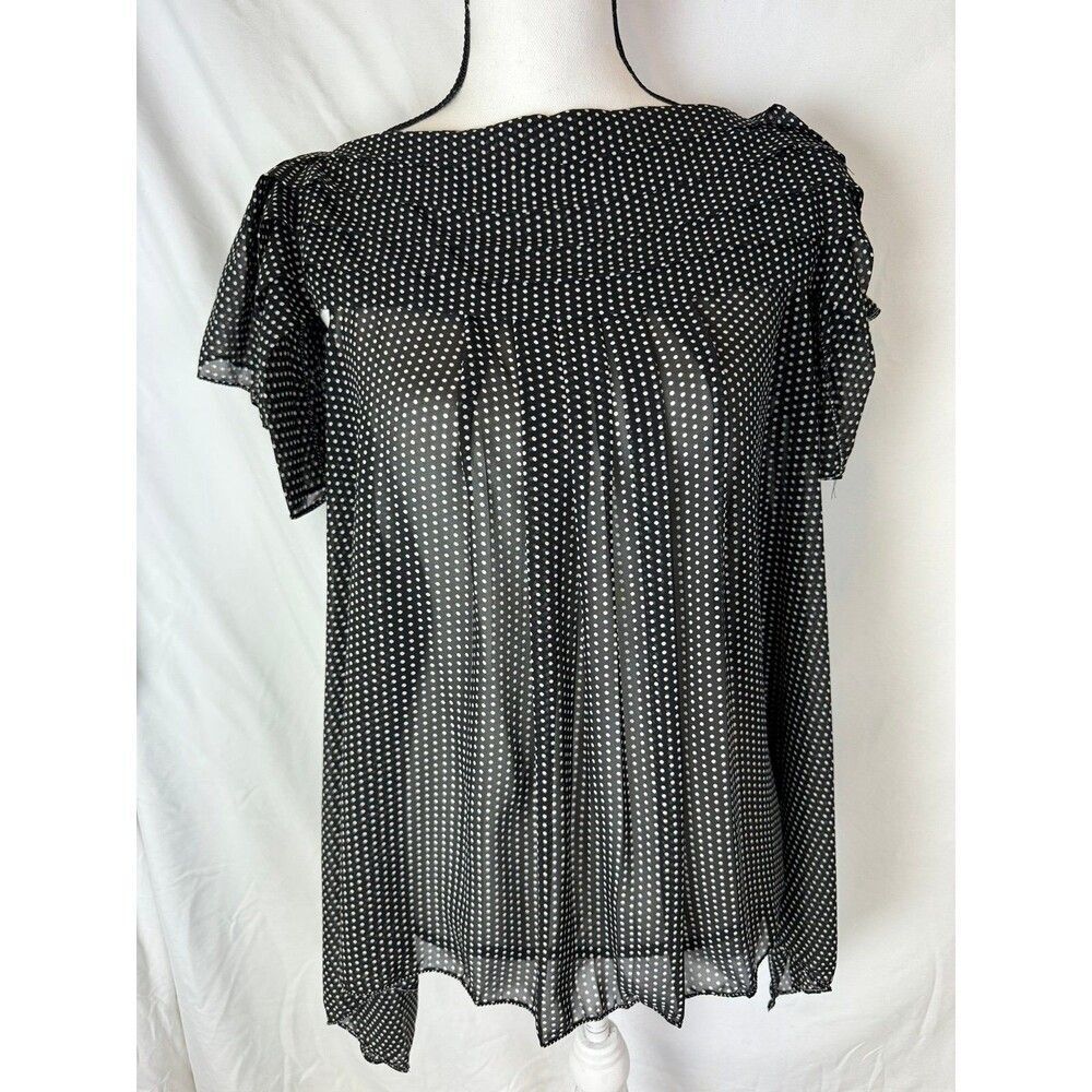 NWOT Max Studio Horizontal Pleated Neckline & Flutter Sleeves - Size M (A136)